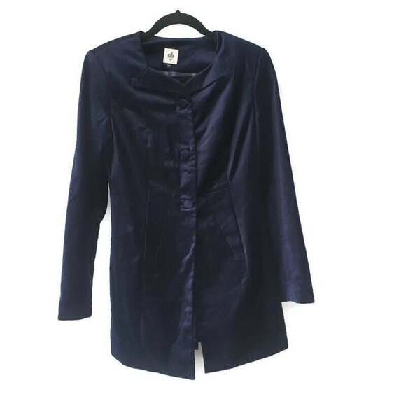 CAbi The Entrance Coat Velvet Buttons Navy - Picture 4 of 9